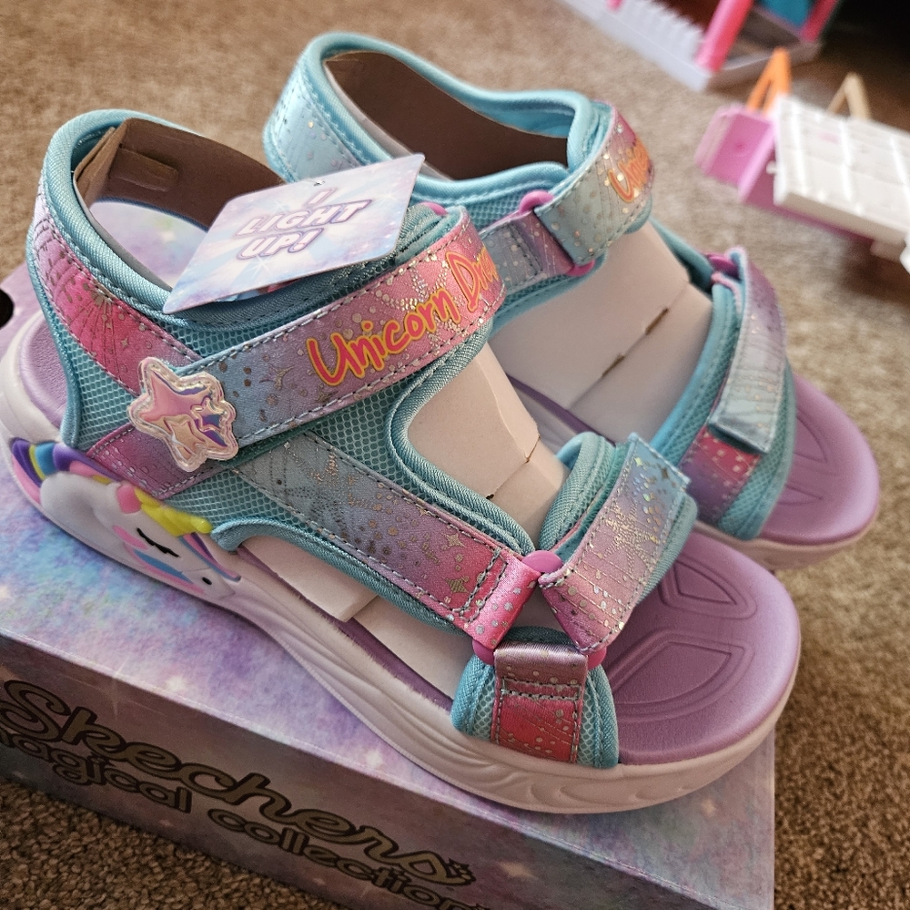 Skechers S.Lights Unicorn Sandal Kids size 3